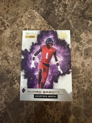 2022 Wild Card MATTE - Rookie Heat Ahmad Gardner #RH-1 White-Purple Flames (RC) - Image 1 of 2
