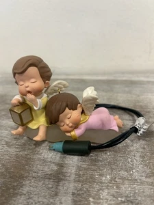 Figura de María Ángeles Iluminada Adorno de Navidad 3,5 pulgadas Pintado a Mano - Imagen 1 de 4