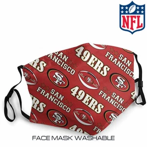 San Francisco 49ers NFL Adult Face Mask Covering Washable PM 2.5 Carbon Filter - Picture 1 of 1