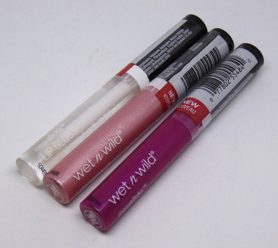 Lot of 3 WET N WILD MEGASLICKS  Lip Gloss No. 543 548 557 0.19oz/5.4g  - Image 1 of 1