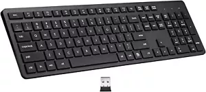 Wireless 2.4G USB Silent Keyboard – Full-Size 106 Keys Number Pad for PC Laptop - Picture 1 of 7