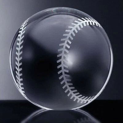 AMLONG CRYSTAL High Quality Crystal Baseball Paperweight 3" with Gift Box