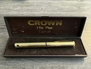 Vintage Crown Clip Pipe Lighter Butane In Original Box - Picture 1 of 3