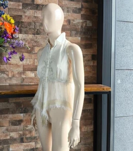 Ermanno Scervino Authentic Vintage Sleeveless Blouse with Sophisticated Peplum - Picture 1 of 13