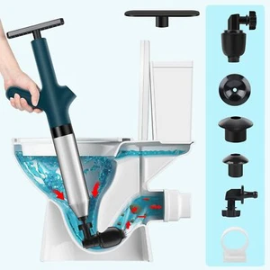 Toilet Plunger Heavy Duty, Drain Clog Remover Tool, High Pressure Toilet Plun... - Picture 1 of 7