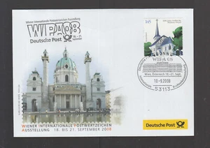 German Post Exhibition Cover 2008 WIPA08 Vienna Austria Architecture Karlskirche - Picture 1 of 1
