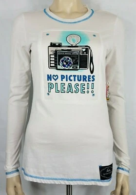 NWT Koi No Pics Please limited edition white blue long sleeve shirt ladies XS Foto 1 de 4