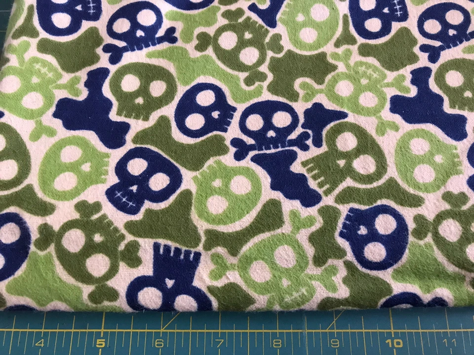 Skull 35" X 42"  Flannel fabric #274 - Image 1 of 1