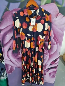 White Stuff Rua Jersey Shirt Dress Navy Multi Size 8 New - Picture 1 of 4