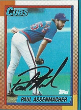 PAUL ASSENMACHER signed 1990 Topps baseball card #644 CHICAGO CUBS
