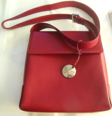 Lamarthe Paris Large Maroon/Red Split Cowhide Leather Crossbody Handbag NWOT - Image 1 of 4