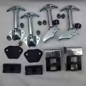 TOYOTA LAND CRUISER FJ40 FJ45 BJ40 BJ42 WINDSHIELD TO HOOD LATCH SET + GASKET - Foto 1 di 6