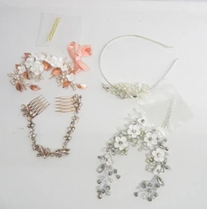 FLOWER BRIDE WEDDING HAIR COMB * - Picture 1 of 8