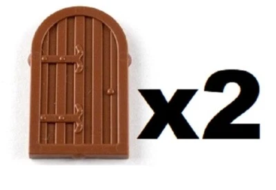 LEGO 2 New Reddish Brown Shutter Panels Rounded Window 1 x 2 x2.66 94161 D833 - Image 1 of 2