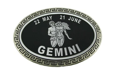 Gemini Zodiac Sign Bottle Opener New Belt Buckle Birthday Silver Metal Men Women - Image 1 of 4