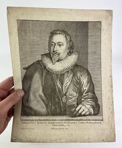 ANTIKER DRUCK VON 1645 ~ RICHARD WESTON 1. EARL PORTLAND ~ WENCESLAUS HOLLAR / VAN DYCK - Bild 1 von 4