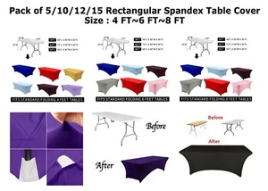 Manteles elásticos de spandex rectangulares de 4/6/8 pies - ENVÍO GRATUITO - Imagen 1 de 21