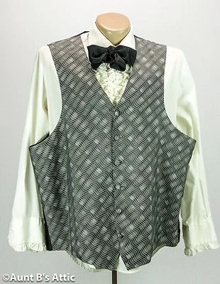 Chaleco Para Hombre Gris y Negro Estampado Espalda Completa Victoriano Estilo Steampunk Chaleco 2XL Foto 1 de 2