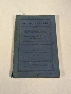 Antique 1915 Virginia Tax Laws ~ Booklet Bulletin ~ Commissioners of Revenue - Picture 1 of 8