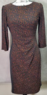 Lauren Ralph Lauren Bodycon Dress Women's Size 6 Multi Leopard Print Round Neck