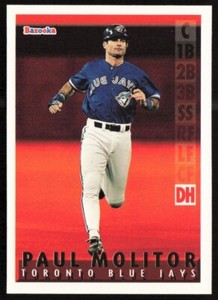 1995 Bazooka Red Hot #RH-19 Paul Molitor Toronto Blue Jays