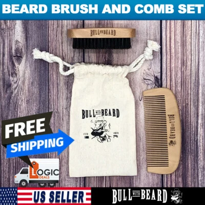 Juego de Cepillo y Peine para Barba con Bolsa de Viaje -Toro con Barba - Toro Nº28 Foto 1 de 4