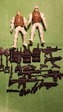 2 Chap Mei 4" Soldier Army Figures weapons , packs,tools, White Winter  Lot
