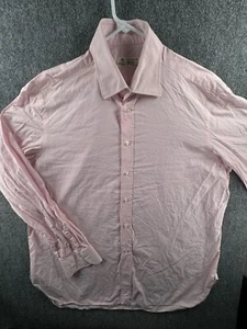 Borrelli Napoli Bergdorf Goodman Button Up Dress Shirt Pink Striped Size 17.5 - Picture 1 of 19