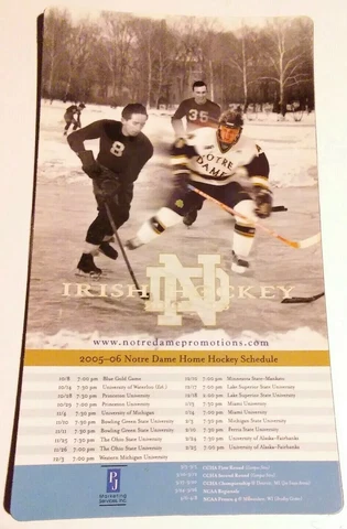 2005-06 Notre Dame Fighting Irish Hockey Magnet Schedule Cover