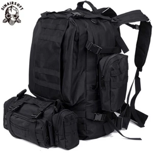 50L Molle Senderismo Camping Bolsa Táctica Militar Mochila Exterior BK US - Imagen 1 de 5