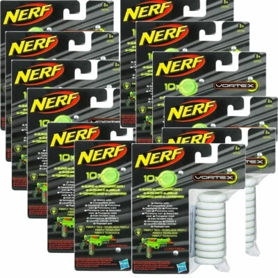 100 x Nerf Vortex Brillo en el Disco Oscuro Recarga de munición para Nerf Juguete Pistolas de Disparo