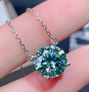 RARE 9.95 Ct Blue Diamond Solitire Pendant, Great Shine FREE Diamond Studs ! - Picture 1 of 10