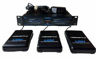 VocoPro UDH-Dual-B1 UHF Microphone W 3 Body Packs System Ships FREE - Image 1 of 4