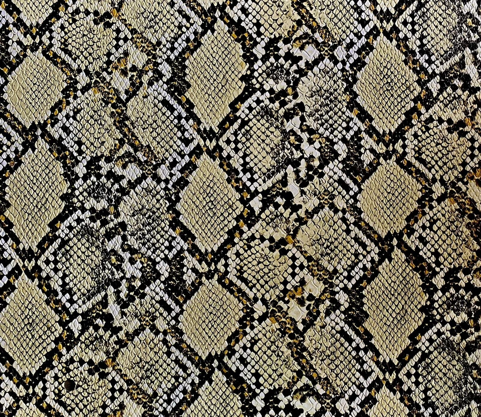 Cream Cobra Snake Embossed Faux vinyl fabric sold by the yard 54” wide - Image 1 of 1