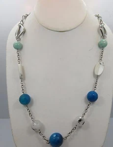 "Collar ajustable de tenis con cuentas de tenis con cuentas de acero inoxidable para mujer 25" - Imagen 1 de 4
