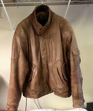 Vintage Reed Sportswear Leather Jacket, Mens Sz 46, Full Zip Motorcycle/Bomber
