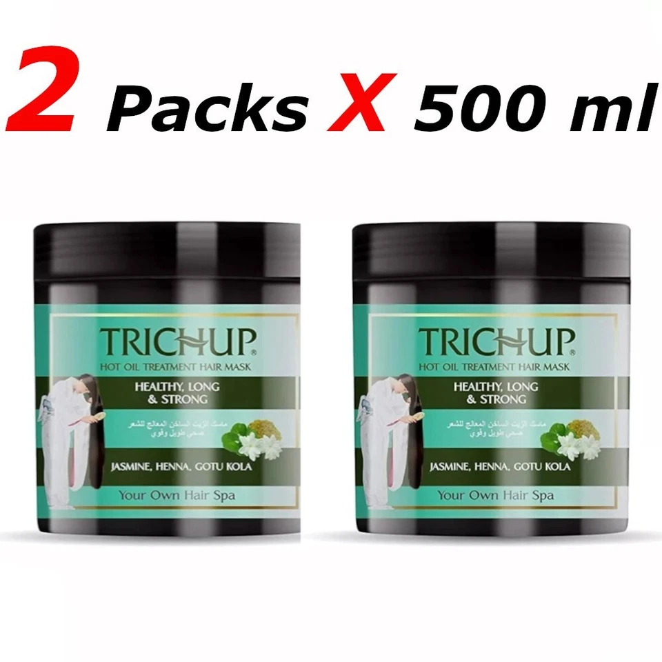 2 X Trichup Mascarilla Capilar Tratamiento Aceite Caliente Saludable, Larga y Fuerte con Jazmín 500 ml Foto 1 de 3