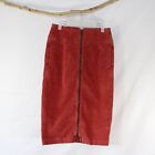 We The Free Free People Red All Day Wear Zipper Front Corduroy Size 30 L Skirt 