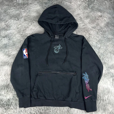 Nike NBA Men’s Courtside Miami Heat Vice City Edition Black CN1814-010 Hoodie XL Cover