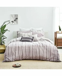 Splendid King Duvet Shams Cotton Purple Stripe Venice 2 King Shams New $334 - Picture 1 of 11