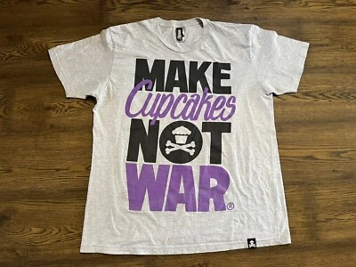 Johnny Cupcakes "Make Cupcakes Not War" Grey Purple Black T-Shirt - Men's XL - Image 1 of 4