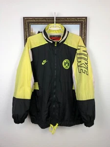 Vintage 90's Nike Borussia Dortmund Football Jacket Soccer Windbreaker Mens Sz M - Picture 1 of 19
