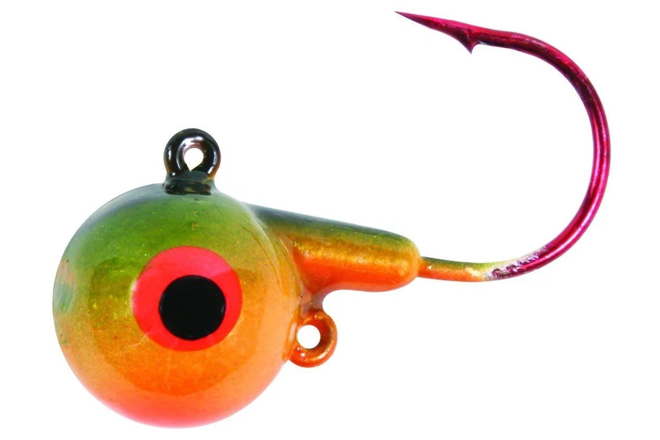 Shur Strike Jig Heads 3/8 oz PERCH 25 PACK Red Hook Walleye, Bass,Panfish - Image 1 of 1