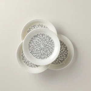 Lenox   China PROFILE WHITE  / GREY -   Accent Plates -       (Set of Four) - Picture 1 of 1