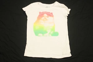 Circo T-shirt White with Multi Color Cat with Rhinestone Tiara Size S/P 6/6X - Picture 1 of 4