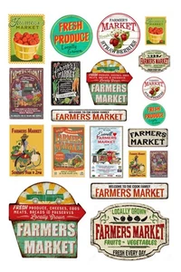1:87 HO scale model farmers market signs farm produce stand - Picture 1 of 1