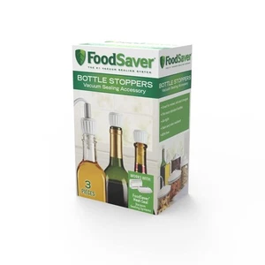 FoodSaver Bottle Stoppers, 3 Pack - Picture 1 of 3