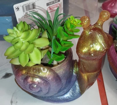 Snail And Owl With Succulents - Image 1 of 2