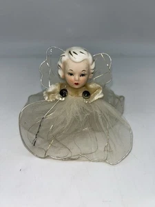 Figura de ángel de Navidad vintage de alas y vestido de malla de los años 50 1B - Imagen 1 de 7
