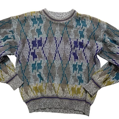 Suéter Colores Alexander Julian Para Hombre Mediano Geométrico Algodón Años 90 De Colección Foto 1 de 4